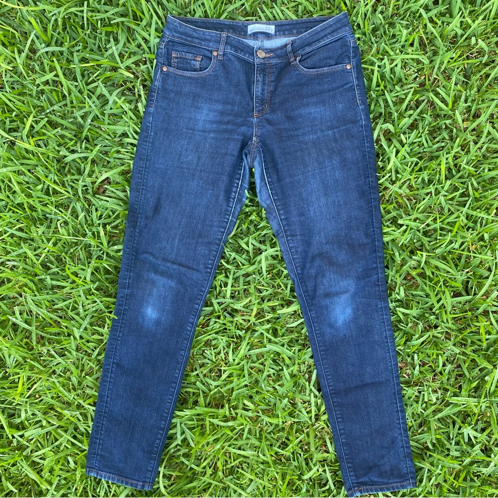 Loft dark wash skinny jeans